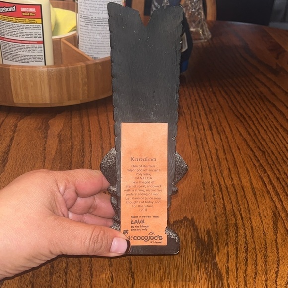 Coco Joe’s Vintage Tiki God Kanaloa #291 Made In Hawaii Black Lava 8.25" Tall - Picture 4 of 7